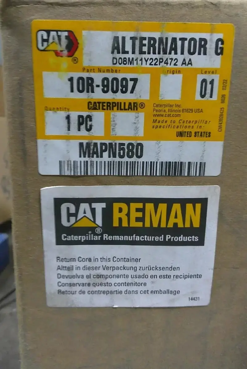10R-9097 Genuine Cat Alternator 24V 2
