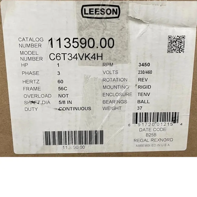 113590.00 Leeson Washdown Motor 230/460V 2