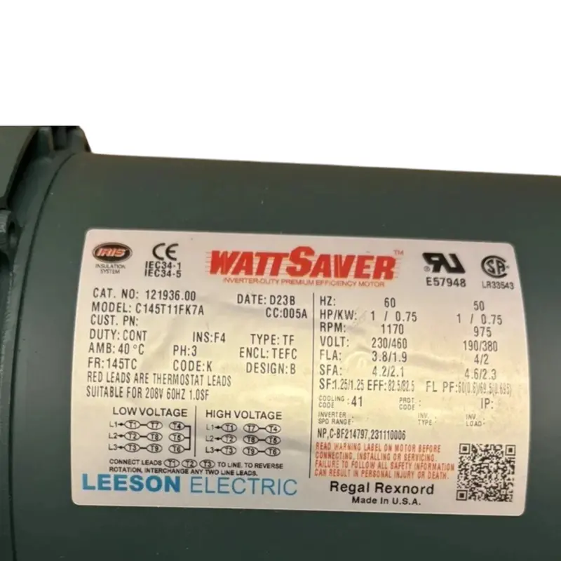 121936.00 Genuine Leeson Genaral Purpose Motor 230/460V 2