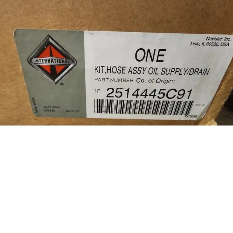 2514445C91 Genuine International Supply And Drain Oil Hose Assembly Kit 2