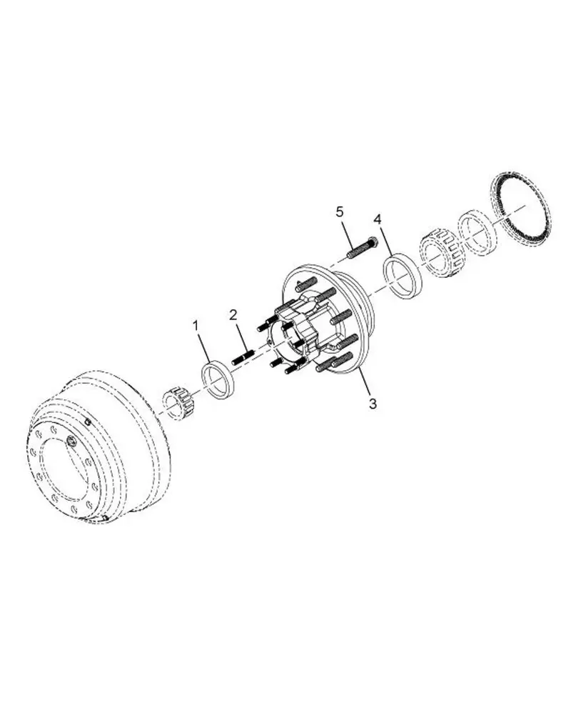 2589468C91 Genuine International Rear Wheel Hub With Cups And Stud 1