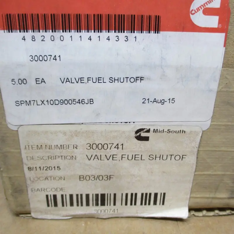 3000741 Genuine Cummins Shutoff Valve 2