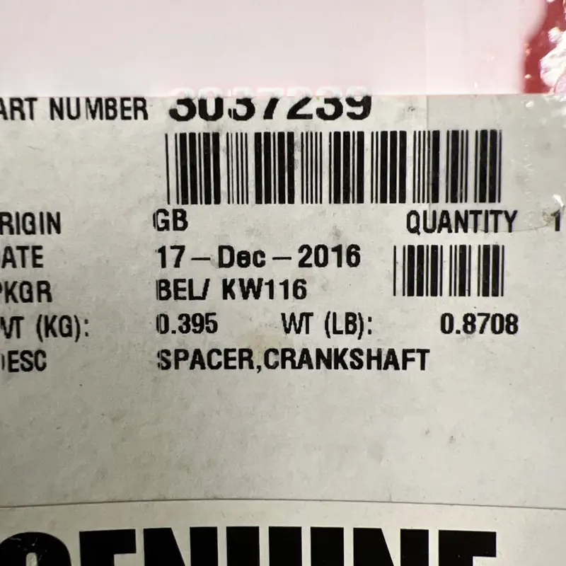 3037239 Genuine Cummins Crankshaft Spacer 2