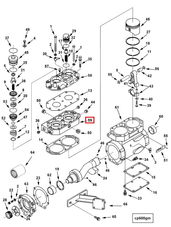 3559137 Genuine Cummins 2 Cyl Compressor Head 1