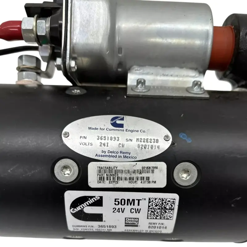 3651893 Genuine Cummins Starting Motor 24V 2