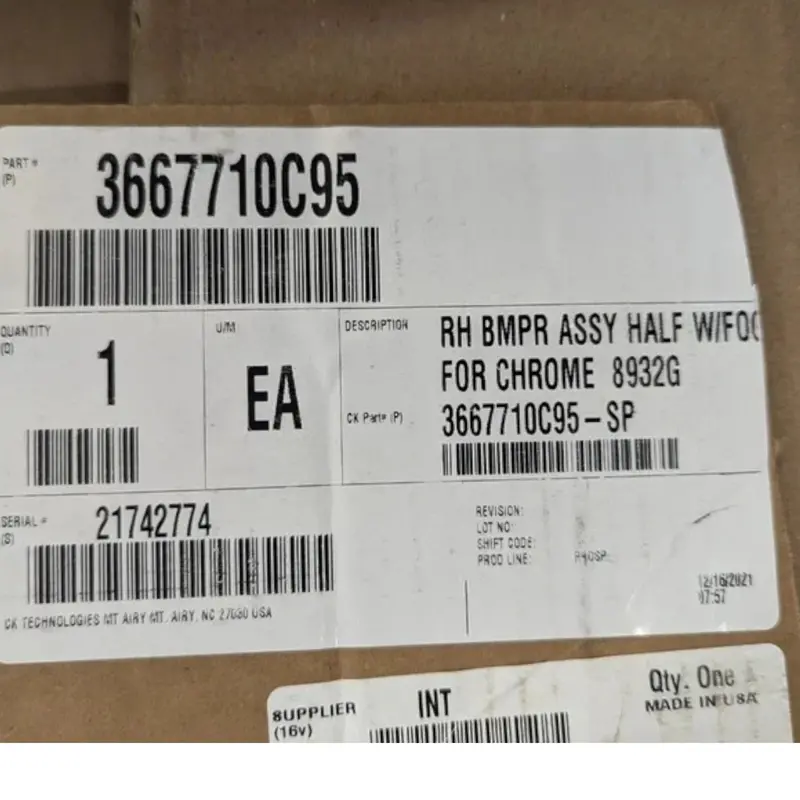 3667710C91 Genuine International Front Right Side For Chrome Bumper 2
