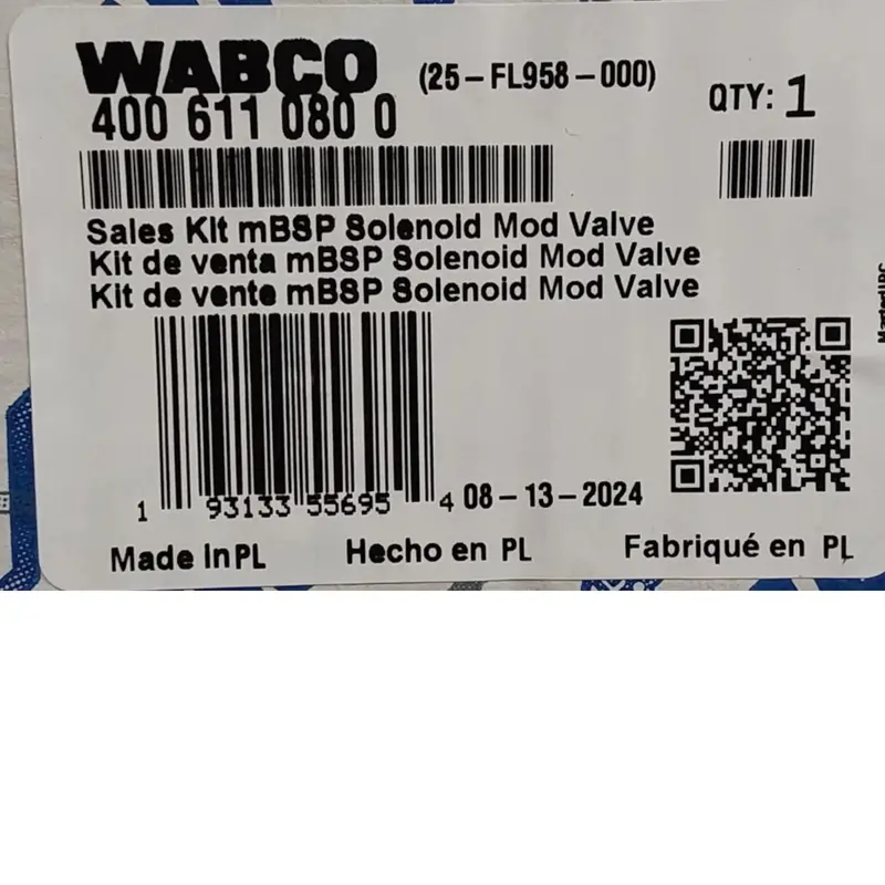 400 611 080 0 Genuine Wabco Abs Modulator Valve 12V 2