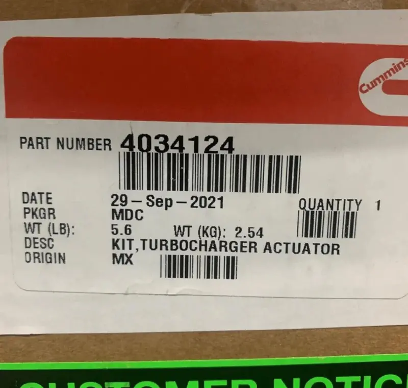 4034124Rx Genuine Cummins Turbocharger Electronic Actuator Kit 2