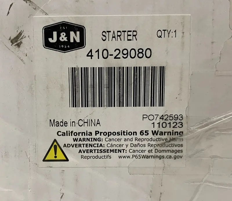 410-29080 J&N Starter Motor 12V 2