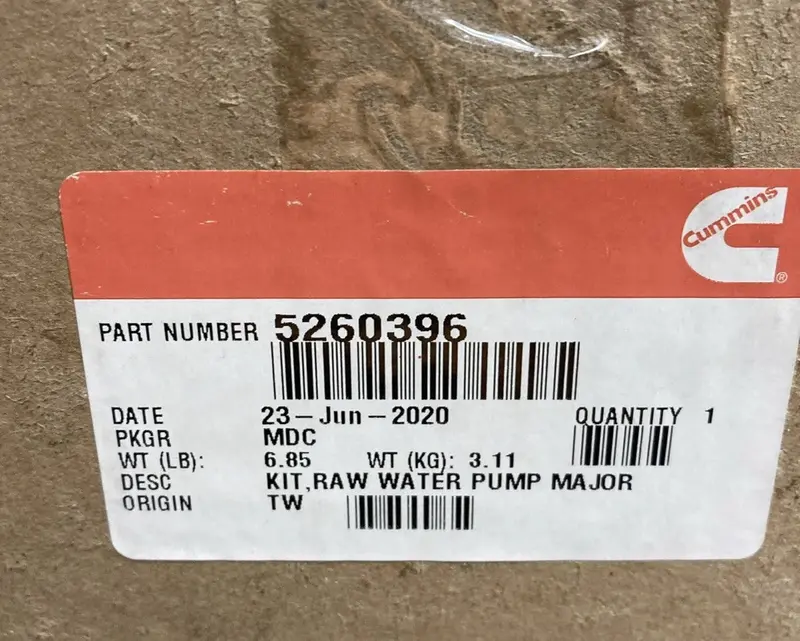 5260396 Genuine Cummins Raw Water Pump Major Kit 1
