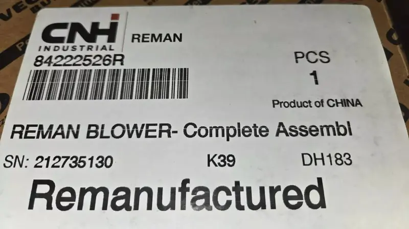 84222526 Genuine Cnh Reman Blower Complete Assembly 1