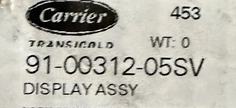 910031200 Genuine Carrier Control Display Assembly 2