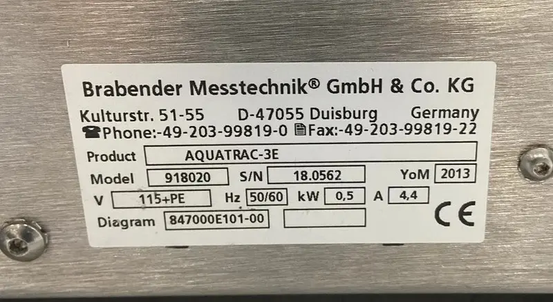 918020 Brabender Messtechnik Water Selective Moisture Analyzer 2