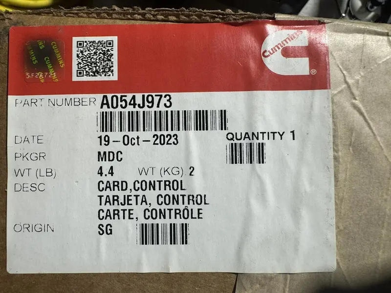 A054j973 Cummins Control Card 2