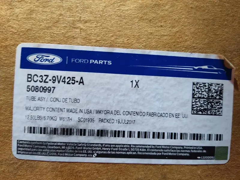 Bc3z 9V42 A Genuine Ford Egr Exhaust Gas Recirculation Cooler Tube 2