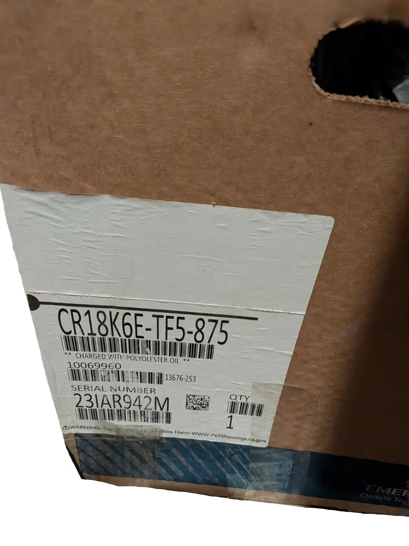 Cr18k6e-Tf5-875 Genuine Copeland Scroll Compressor 1