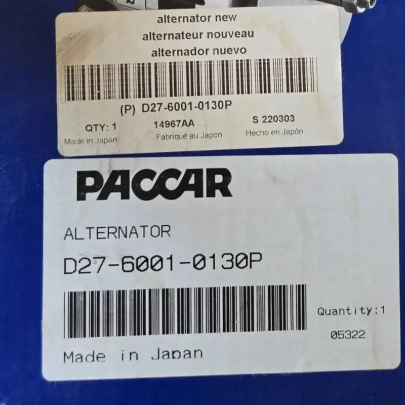 D27-6001-0130P Genuine Paccar Brushless Alternator 12V 2
