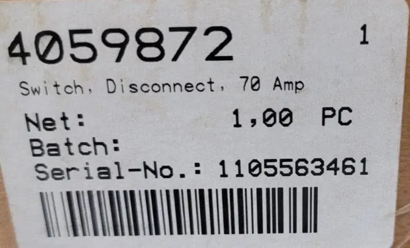 Ed63b070l Genuine Siemens Molded Case Circuit Breaker 600V 2