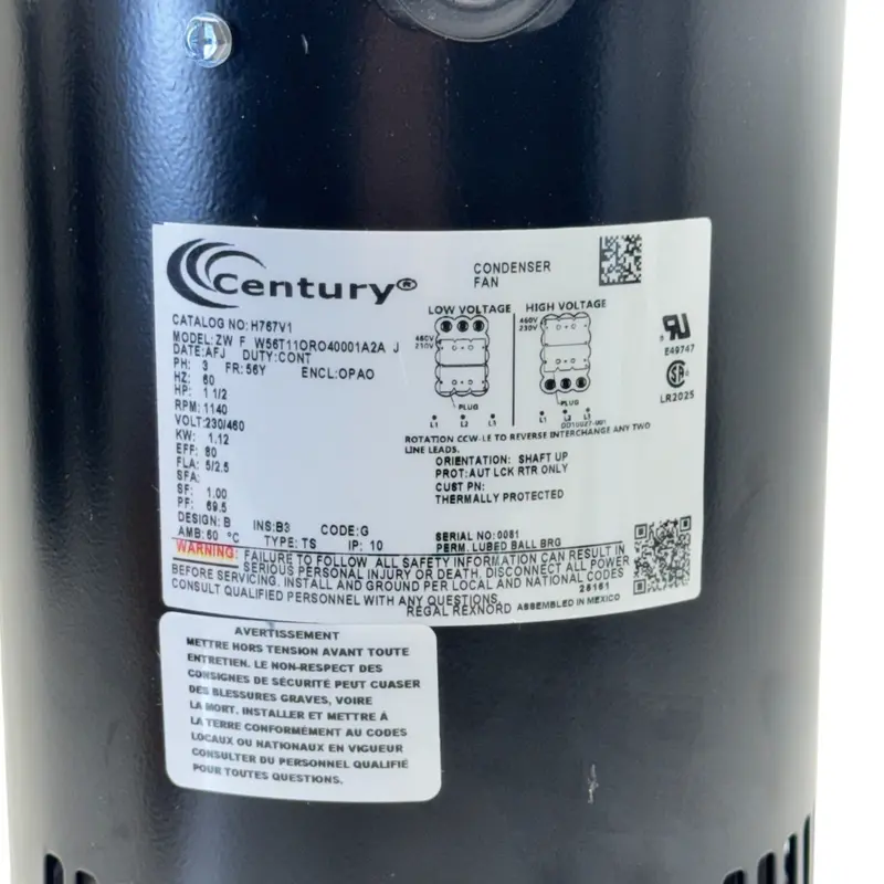 H767v1 Century Condenser Fan Motor 200-230/460V 2