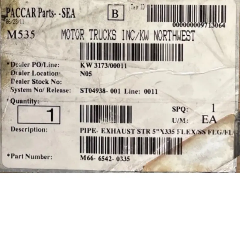 M6665420335 Genuine Paccar Flex Hose Exhaust Pipe 2