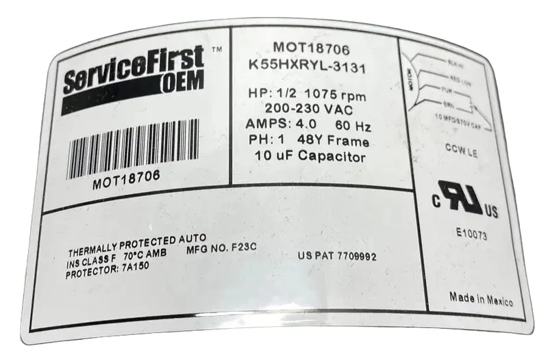 Mot18706 Service First Electric Motor 200-230V 2