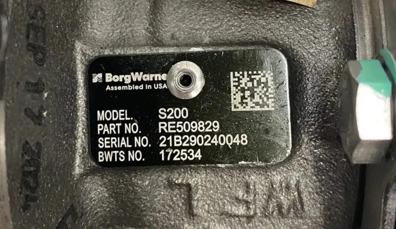 Re509829 Genuine Borg Warner Turbocharger S200 2