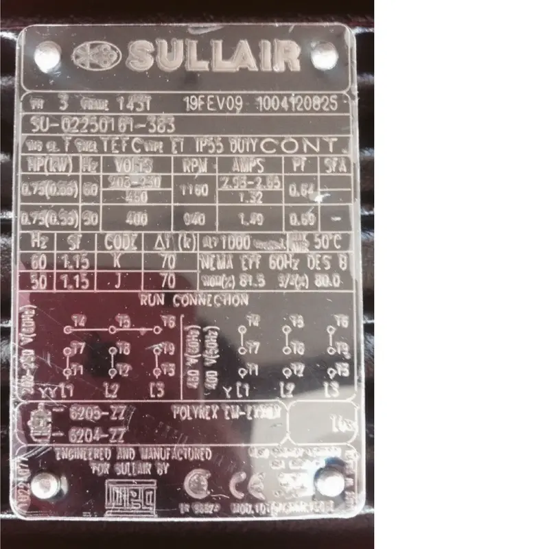 Su-02250161-383 Sullair Electric Motor 208-230/460V 2