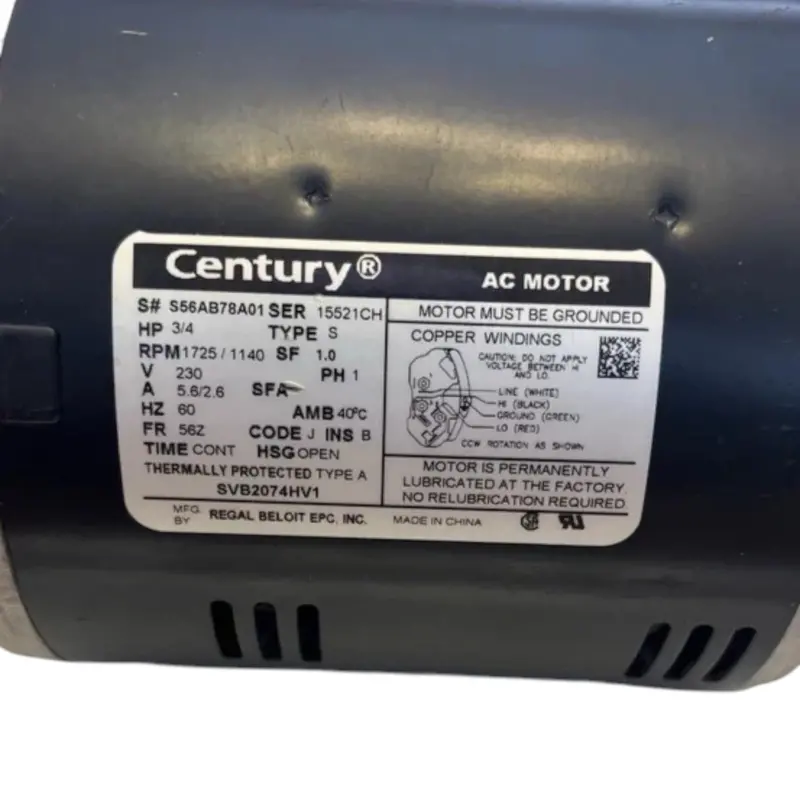 Svb2074hv1 Century Electric Motor 230V 1800Rpm Cantury 2