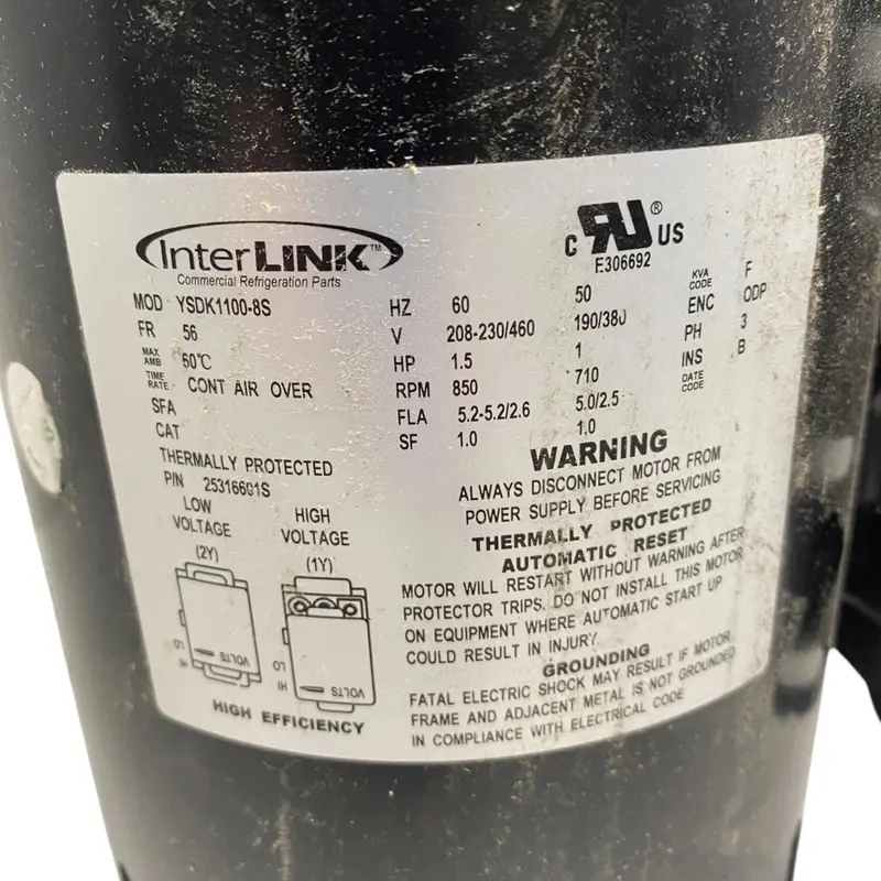 Ysdk1100-8S Genuine Lnterlink Electric Motor 208-230/460V 2