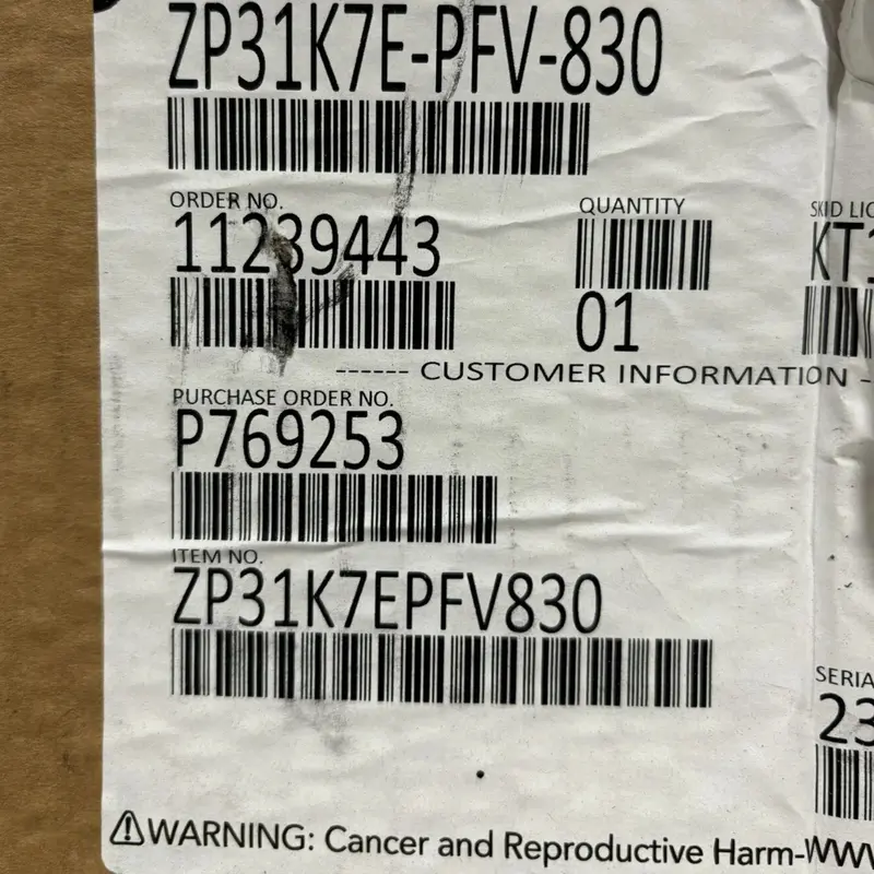 Zp31k7epfv830 Genuine Copeland Scroll Compressor 2
