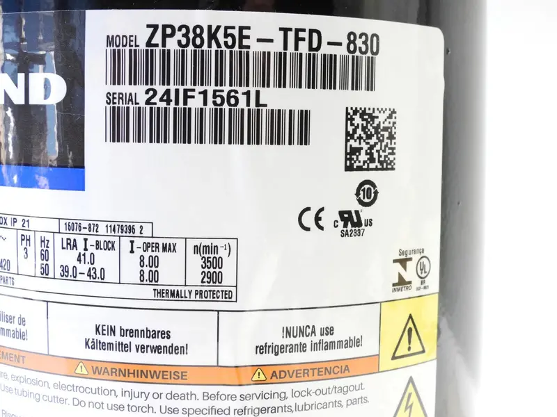 Zp38k5e-Tfd-830 Genuine Copeland Scroll Compressor 460V 2