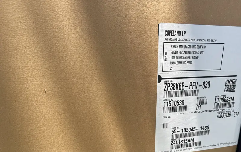 Zp38k6e-Pfv-830 Copeland Scroll Compressor 208-230V 1