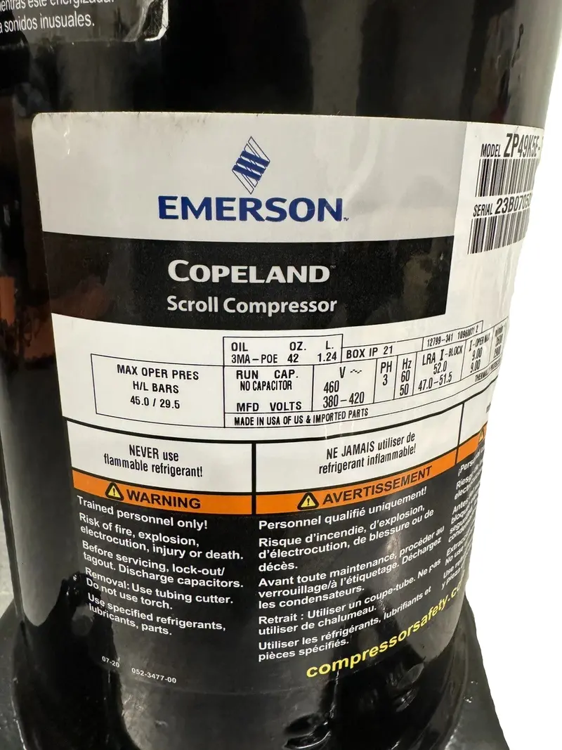 Zp49k5e-Tfd-830 Genuine Copeland Scroll Compressor 2