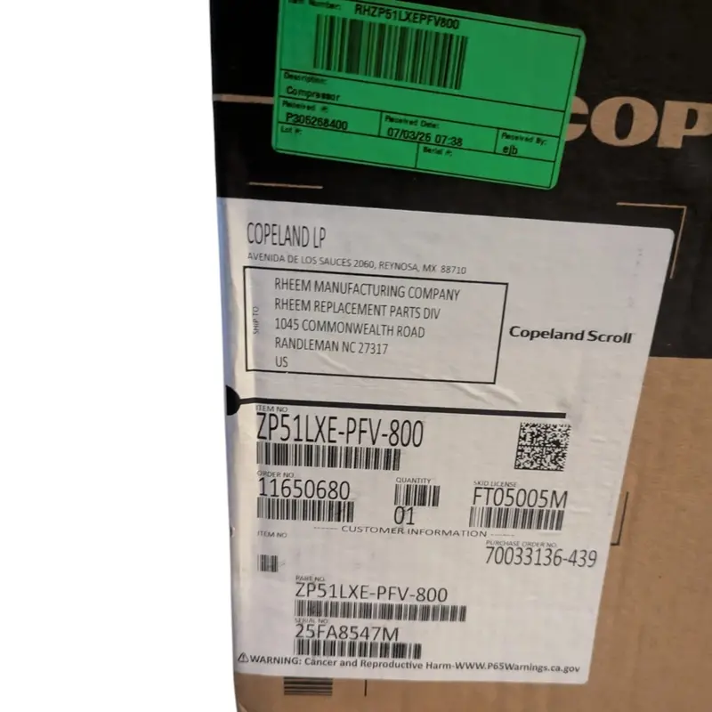 Zp51lxe-Pfv-800 Genuine Copeland Scroll Compressor 2
