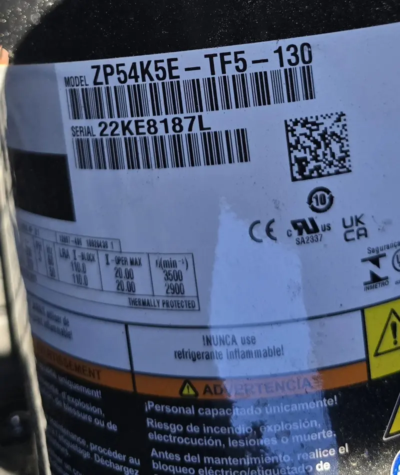 Zp54k5e-Tf5-130 Genuine Copeland Scroll Compressor 2