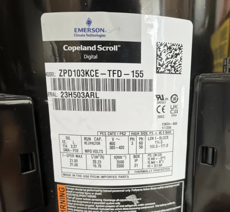 Zpd103kce-Tfd-155 Genuine Copeland Scroll Compressor 1
