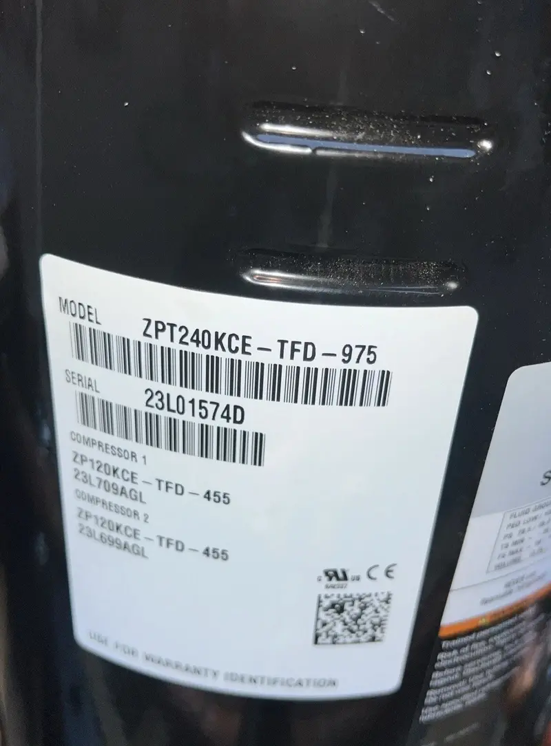 Zpt240kce-Tfd-975 Genuine Copeland Tandem Scroll Compressor 2