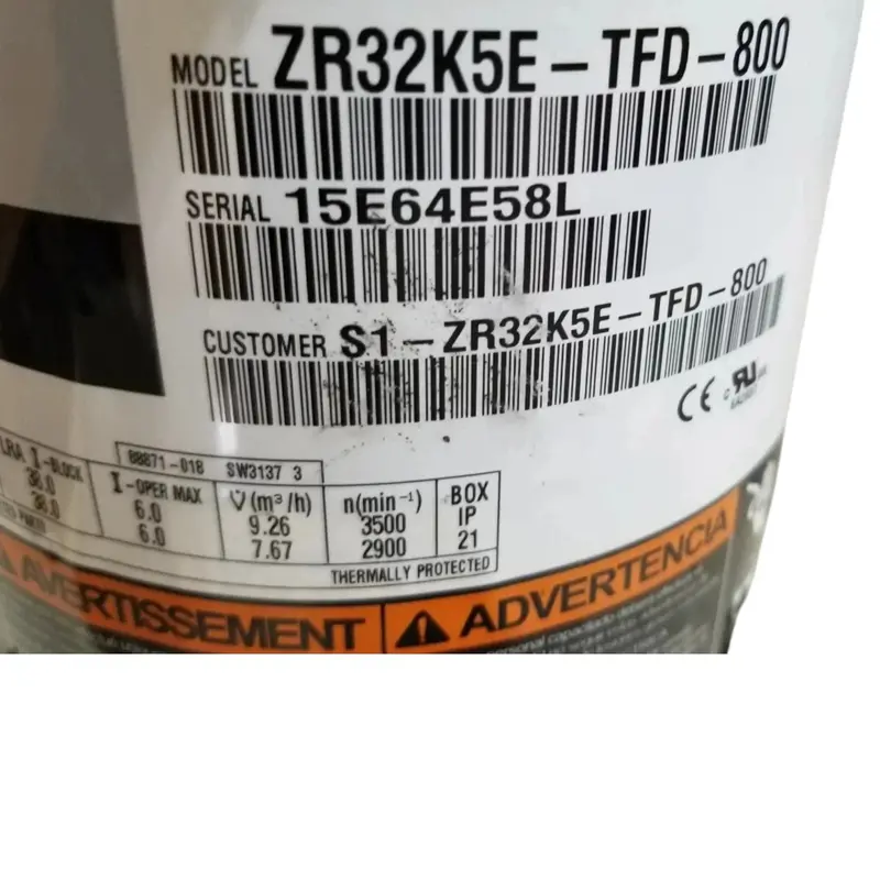 Zr32k5etfd800 Genuine Copeland Scroll Compressor 460V 2