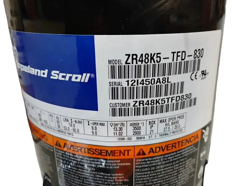 Zr48k5-Tfd-830 Genuine Copeland Scroll Compressor 2