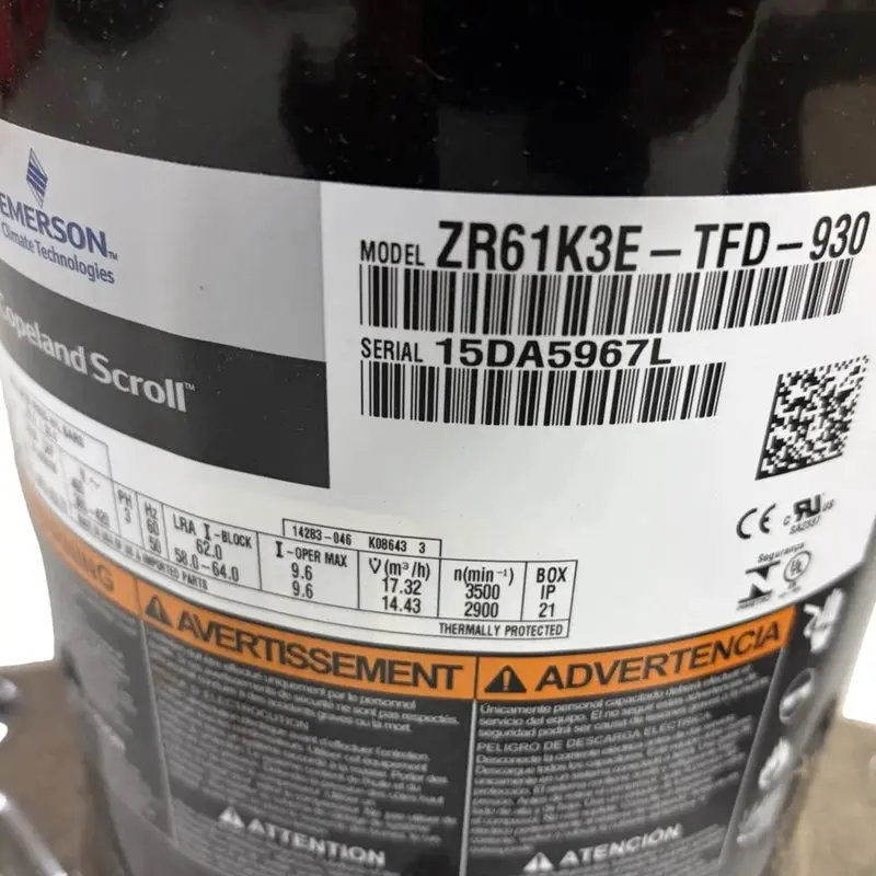 Zr61k3e-Tfd-930 Genuine Copeland Scroll Compressor 2