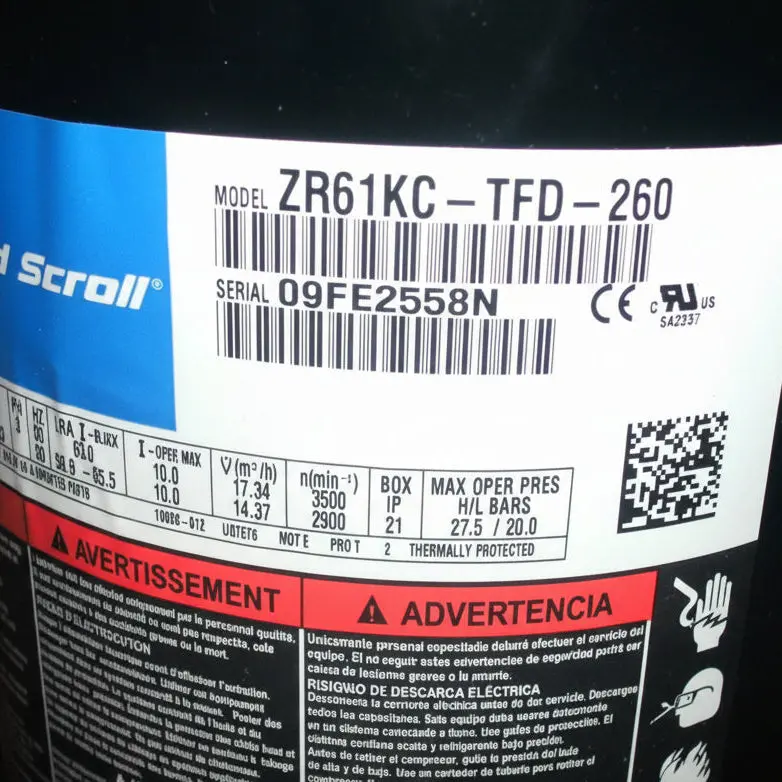 Zr61kc-Tfd-260 Genuine Copeland Scroll Compressor 2
