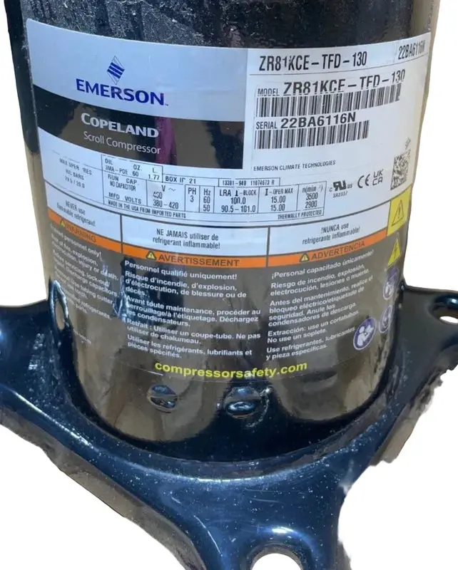 Zr81kce-Tfd-130 Genuine Copeland Scroll Compressor 2