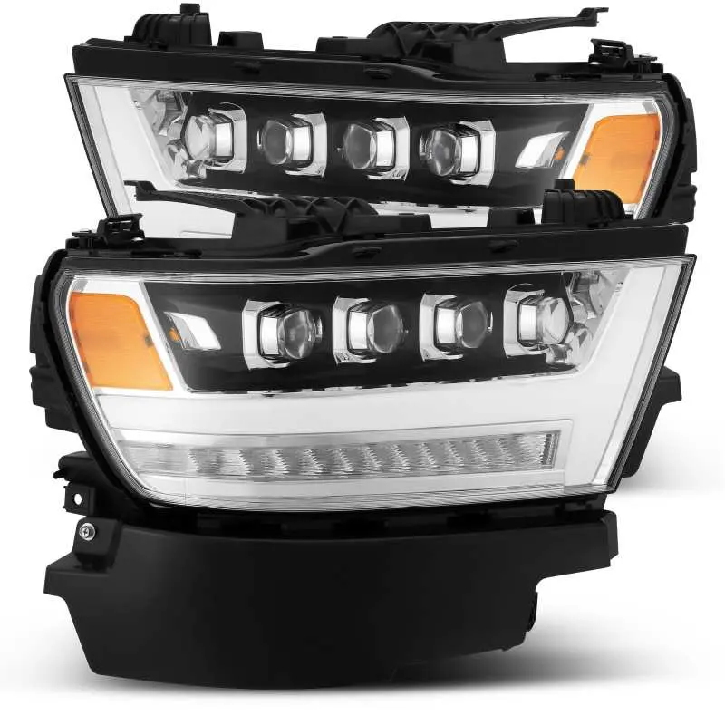 Alpharex Nova Led Projector Headlights For 2019–2020 Ram 1500Hd – Chrome Plank Style With Adaptive Lighting, Sequential Turn Signals & Drls 1