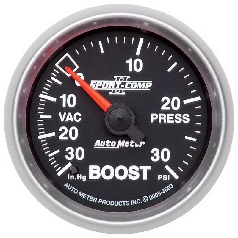 Autometer Sport-Comp Ii Mechanical Boost/Vacuum Gauge – 52Mm, 30 Psi Range 1