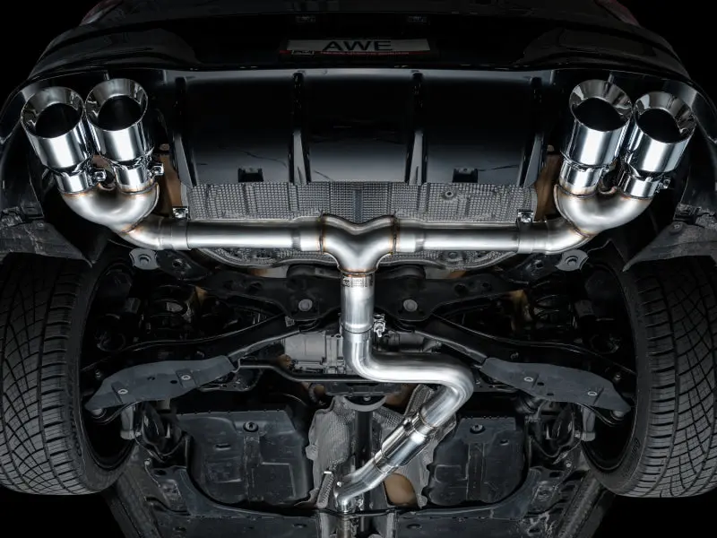 Awe Track Edition Quad Exhaust – 3-Inch, Chrome-Silver Tips, For Mk8 Volkswagen Golf R 2