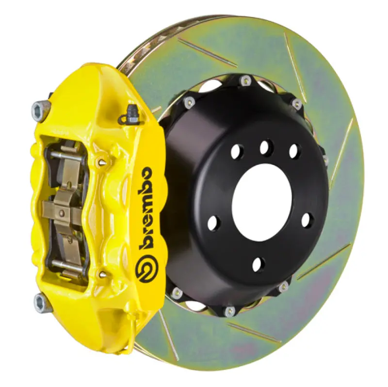 Brembo Gt Big Brake Kit For 1997–2004 Porsche Boxster (986) – Rear, 4-Piston Calipers, 345X28Mm Slotted 2-Piece Rotors (Yellow) 1