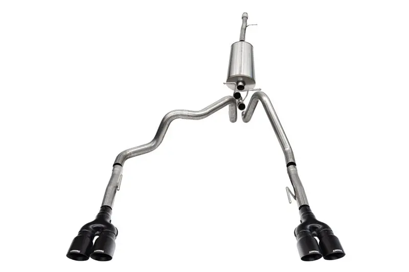 Corsa Proseries Cat-Back Exhaust For 2019–2023 Chevy Silverado 1500 – Dual Rear Exit, Twin 4-Inch Black Powder-Coated Tips 1