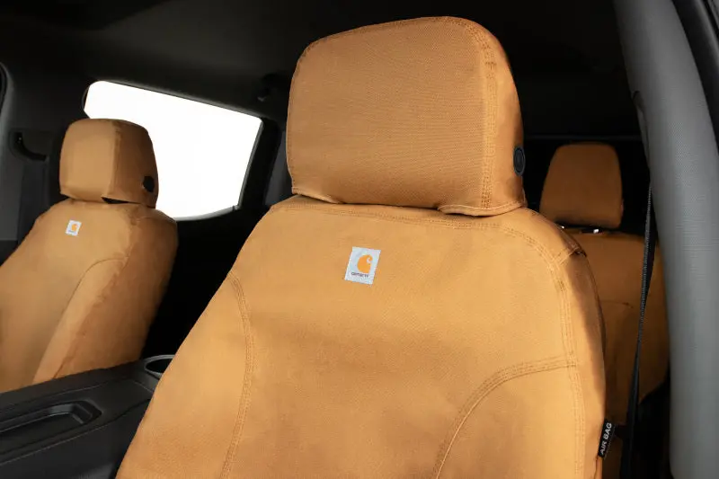 Covercraft Carhartt Seatsaver Custom Seat Covers – Second Row, 60/40 Split, Brown, For 2023–2024 Toyota Sequoia 1