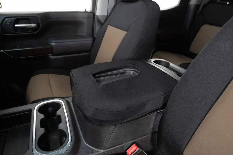 Covercraft Endura Precisionfit Seat Covers For 2019–2024 Dodge Ram – Front Row, Tan/Black 1