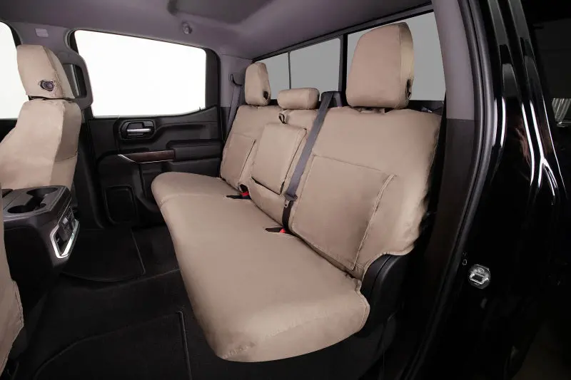 Covercraft Polycotton Seatsaver Covers For 2011–2024 Dodge Ram – Second Row, Taupe 1